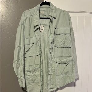 Free people Light Green Utility Jacket